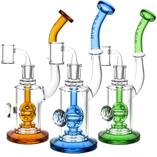 Pulsar Treasured Jewel Dab Rig- 9.25" / 14mm F / Colors Vary - Smoke N’ Poke