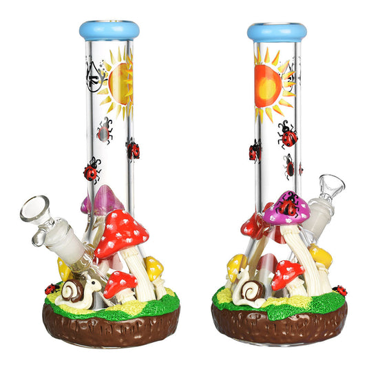 Pulsar Ladybug Shroom Beaker Water Pipe- 10.25"/14mm F - Smoke N’ Poke