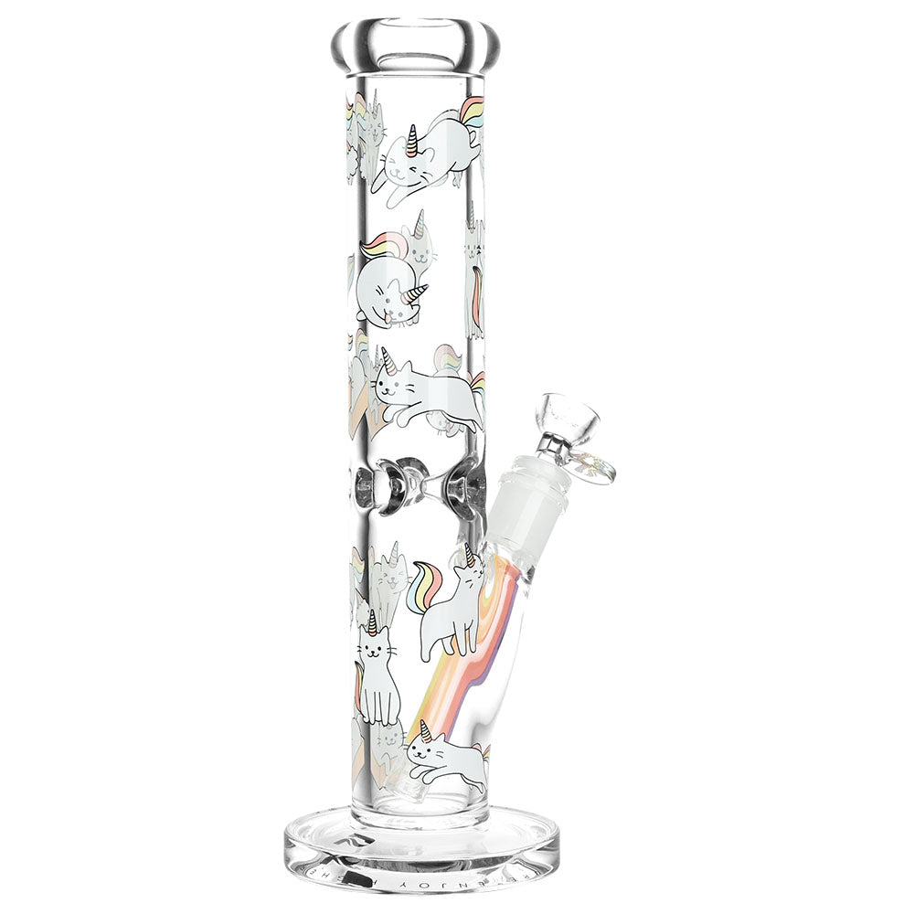 Pulsar Caticorn Design Series Straight Tube Water Pipe | 12" | 14mm F - Smoke N’ Poke