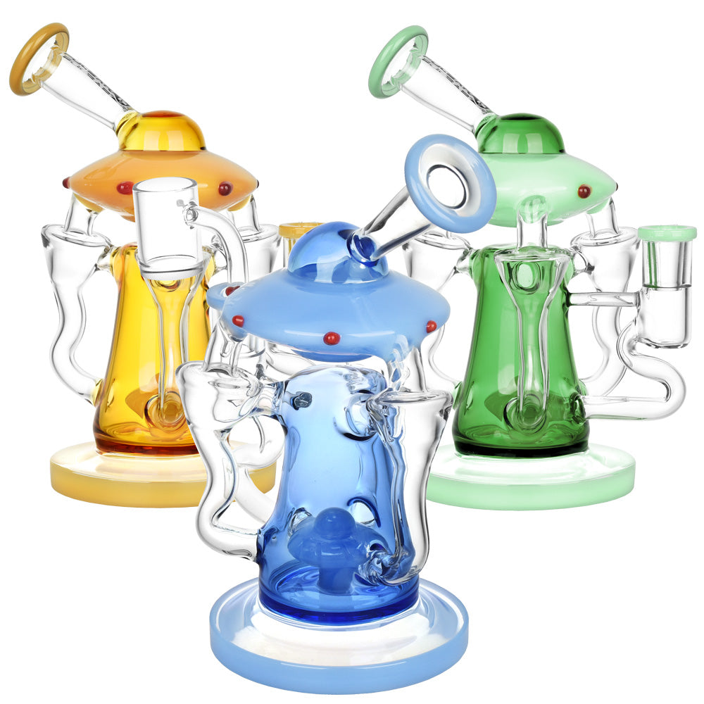 Pulsar Friendly Visitors Recycler Dab Rig - 7.5"/14mm F/Colors Vary - Smoke N’ Poke