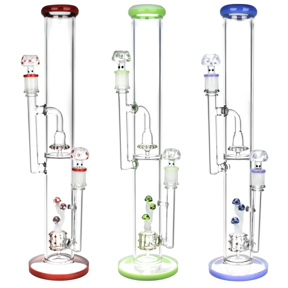 Pulsar Dub Fungi Straight Tube Water Pipe- 17"/14mm F / Colors Vary - Smoke N’ Poke