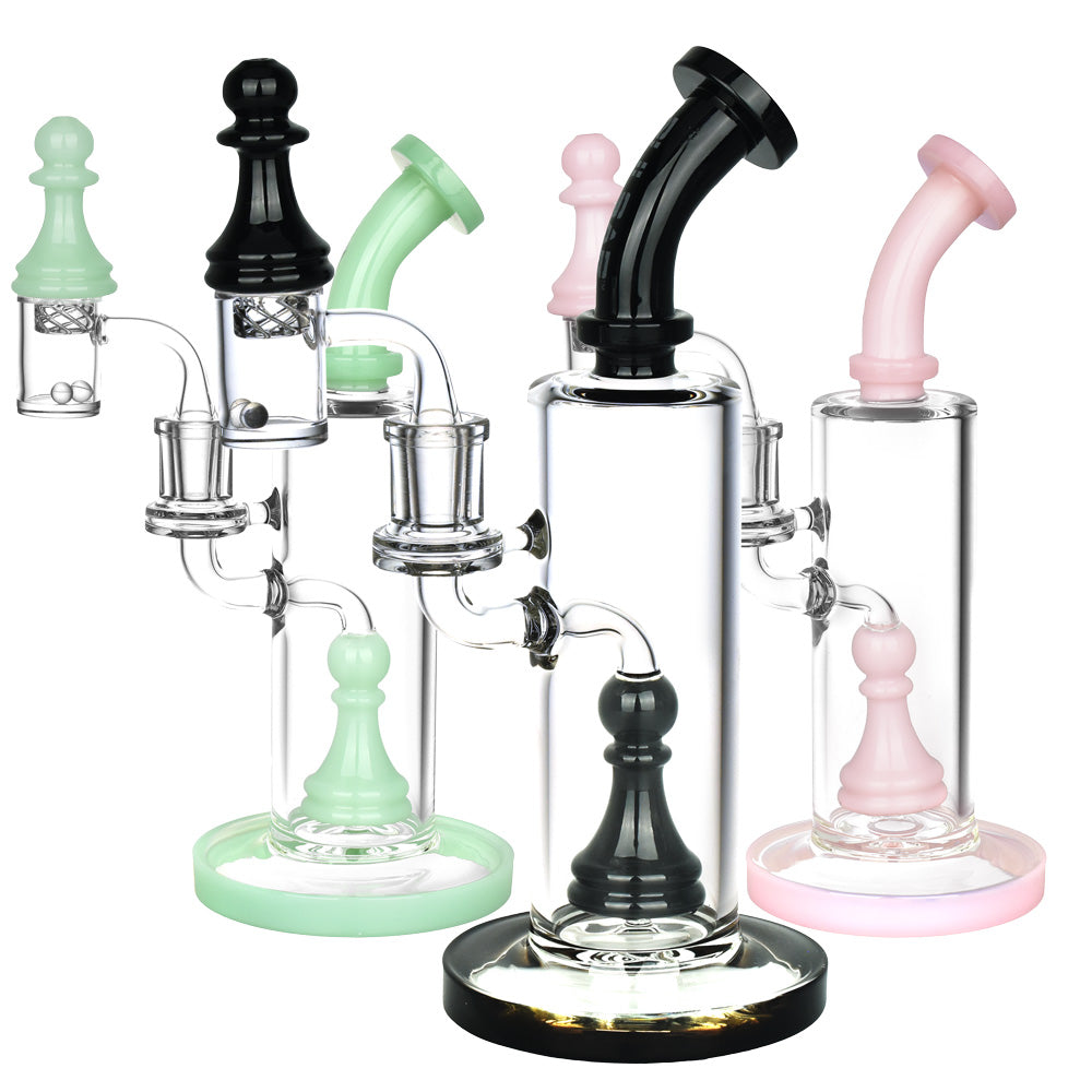 Pulsar Chess Pawn Dab Rig Set #2 - 9.25"/14mm F / Colors Vary - Smoke N’ Poke