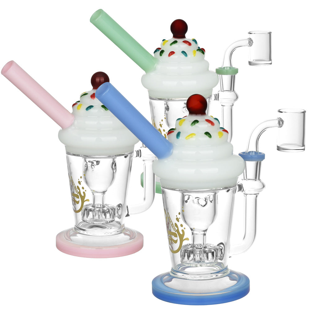 Pulsar Cherry On Top Recycler Dab Rig - 7"/14mm F / Colors Vary - Smoke N’ Poke