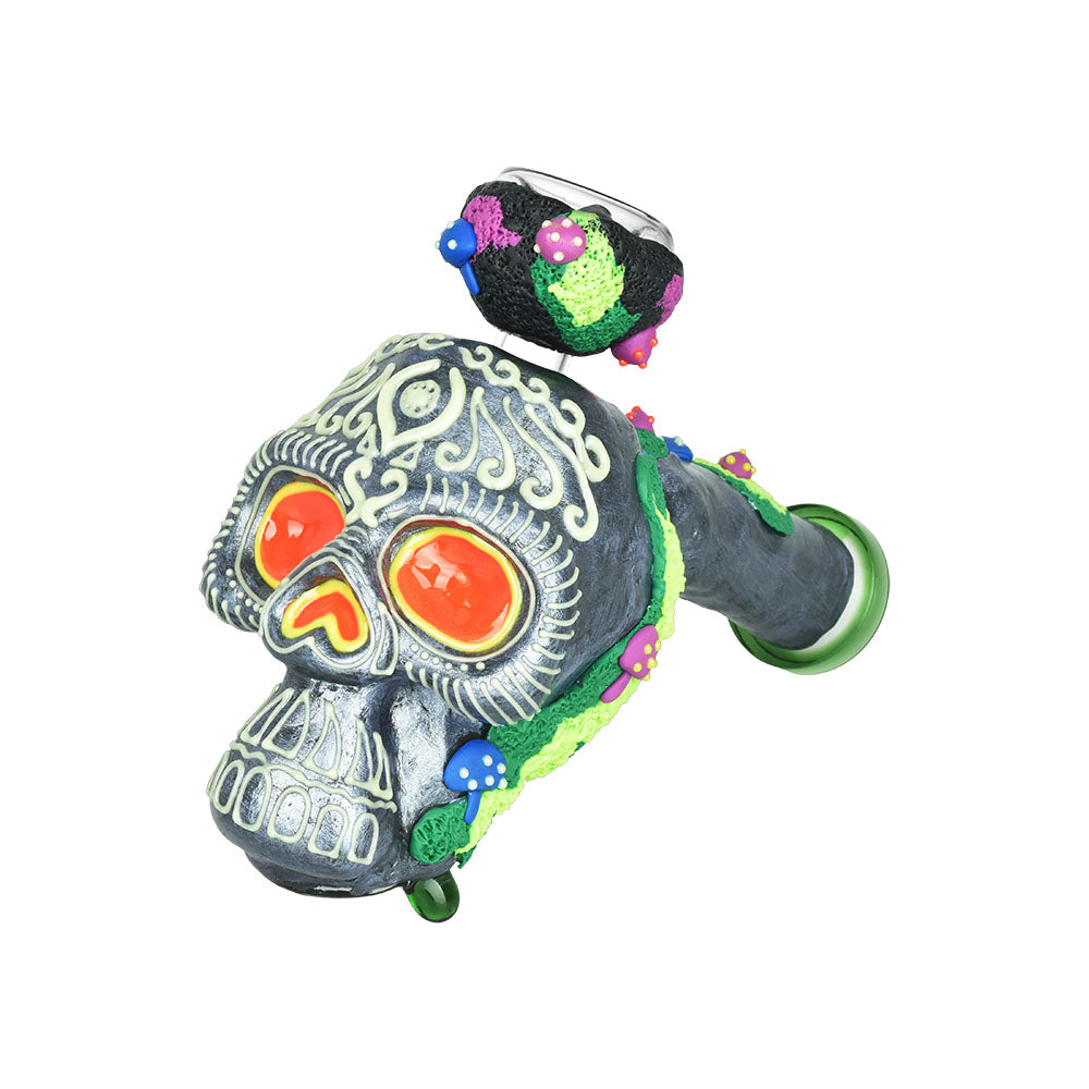 Pulsar Voodoo Skull Bubbler Pipe - 8" / 19mm F - Smoke N’ Poke