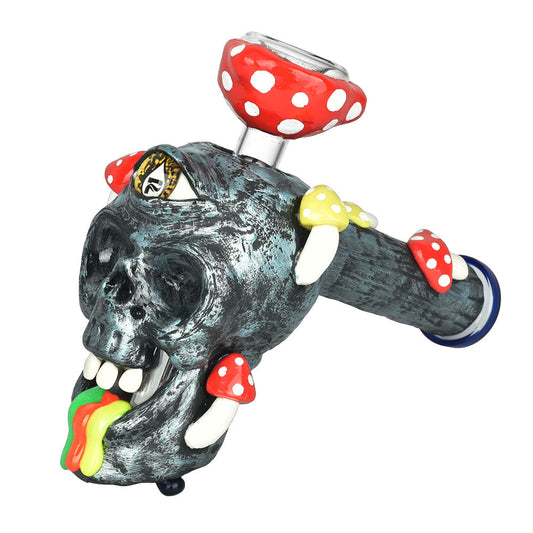 Pulsar Rainbow Puking Skull Bubbler Pipe - 8" / 19mm F - Smoke N’ Poke