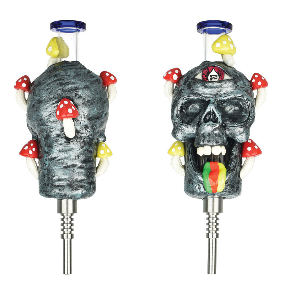 Pulsar Rainbow Puking Skull Vapor Vessel w/ Ti Tip - 8.75" - Smoke N’ Poke