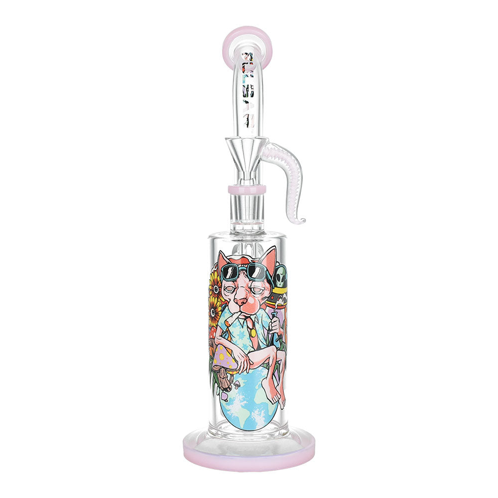 Pulsar Chill Cat Artist Series Rig-Style Water Pipe - 10.5" / 14mm F - Smoke N’ Poke