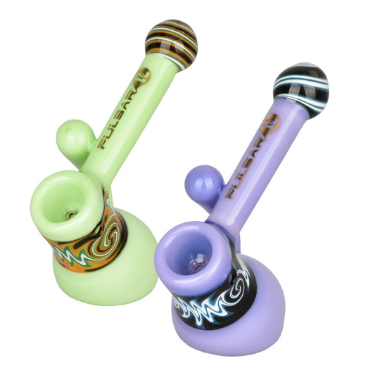 Pulsar Hypnotic Haze Bubbler Pipe - 4.5" / Colors Vary - Smoke N’ Poke