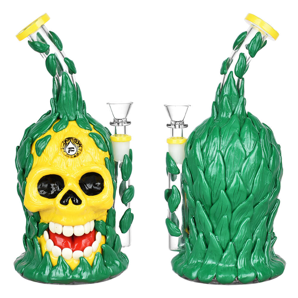 Pulsar Skull Pineapple Water Pipe - 10"/14mm F - Smoke N’ Poke