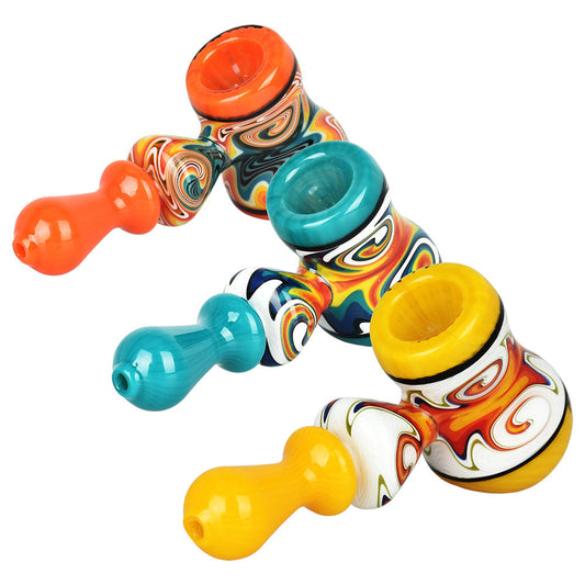 Pulsar Vivid Visions Hammer Bubbler Pipe - 5.5"/Colors Vary - Smoke N’ Poke