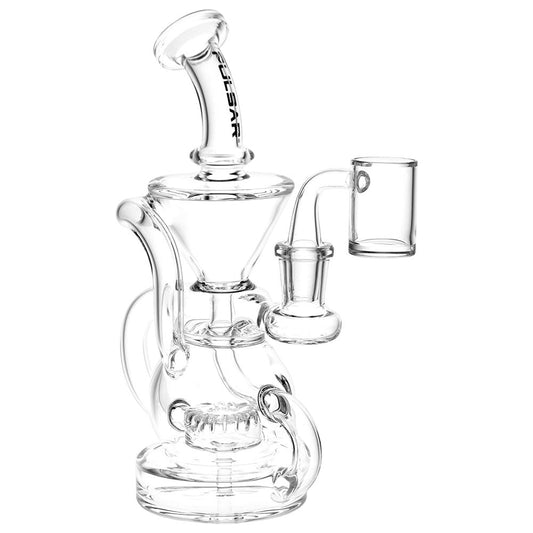 Pulsar Kicked Back Recycler Rig - 7.5" / 14mm F / Clear - Smoke N’ Poke