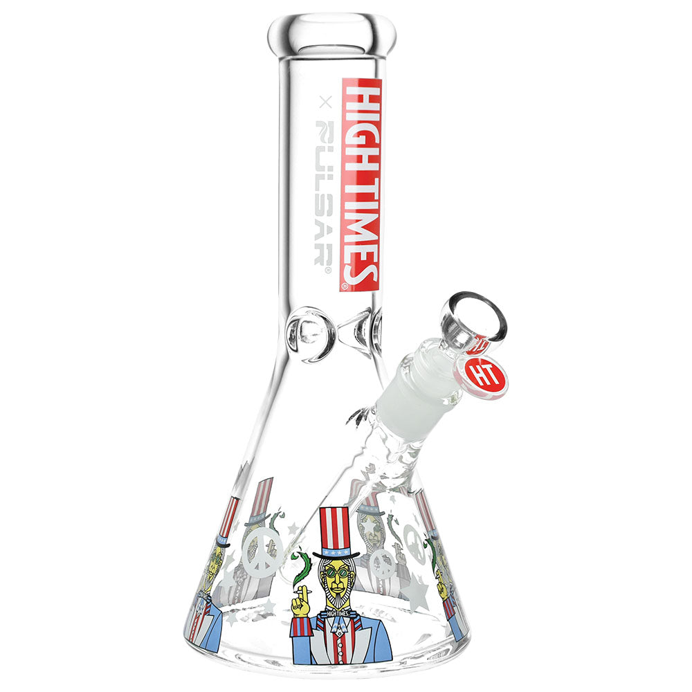 High Times x Pulsar Beaker Water Pipe - Uncle Sam / 10.5" / 14mm F - Smoke N’ Poke