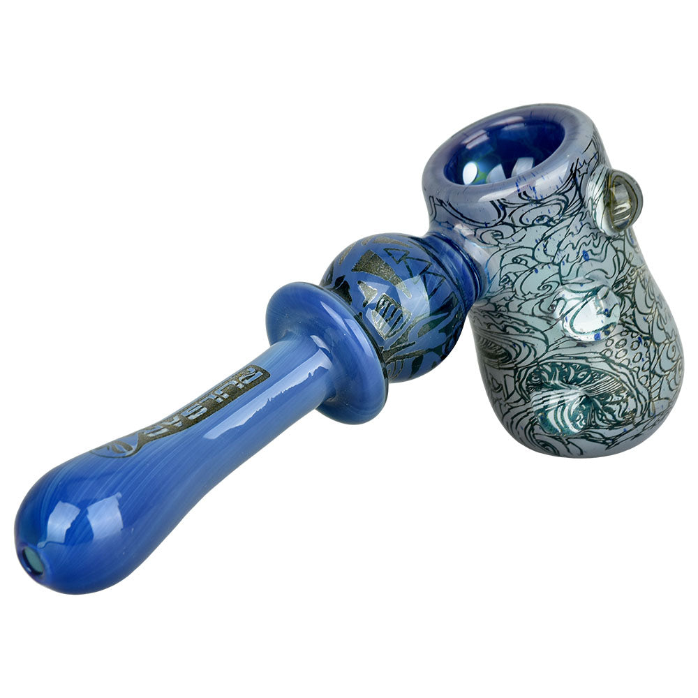 Pulsar Inside Print Glass Hammer Bubbler | Melting Shrooms | 5.25" - Smoke N’ Poke