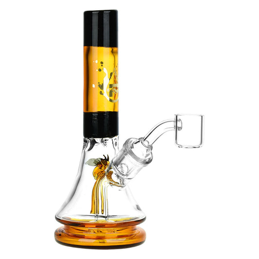 Pulsar Buzzed Bee Mini Rig | 6.75" | 14mm F - Smoke N’ Poke