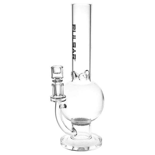 Pulsar Round Ball Glass Water Pipe - 12" / 14mm F / Clear