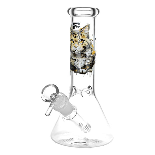 Pulsar Majestic Cat Glass Water Pipe - 7.75" / 14mm F