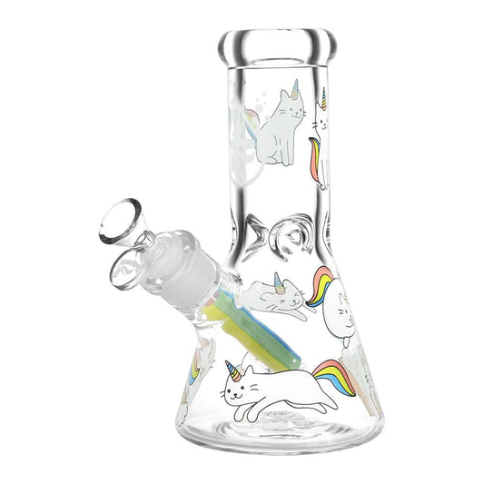 Pulsar Caticorns Design Series Glass Beaker Water Pipe - 8" / 14mm F