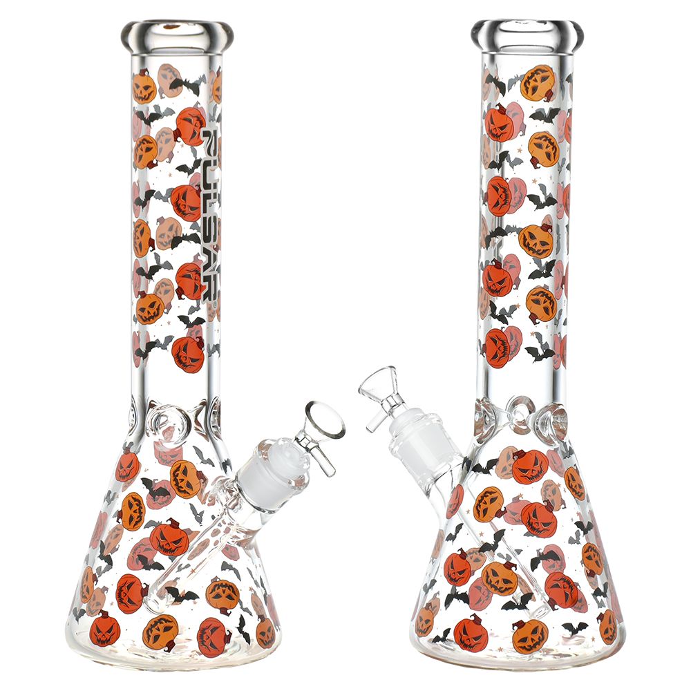 Pulsar Cackling Pumpkins Batty Beaker Glass Water Pipe | 14mm F