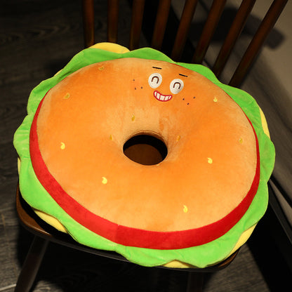 Creative Burger Fries Round Thickened Stool Butt Cushion