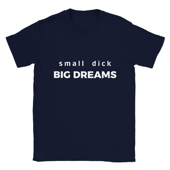 Camiseta europea y americana Little Dick Big Dream Impresión digital Casual Cuello redondo Manga corta