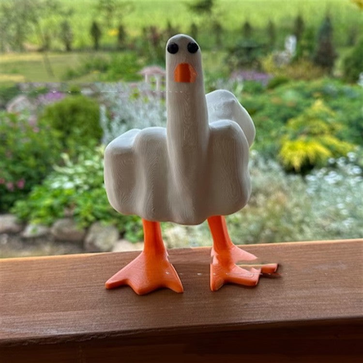 Middle Finger Duck Resin Decoration