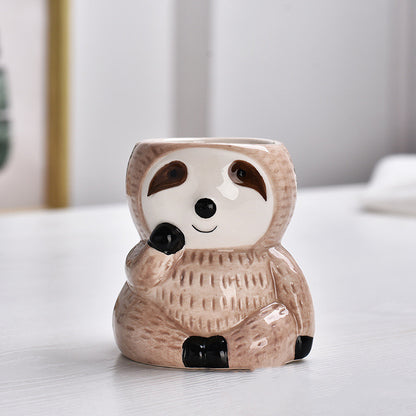 Creative Sloth-shaped Ceramic Succulent Flower Pot