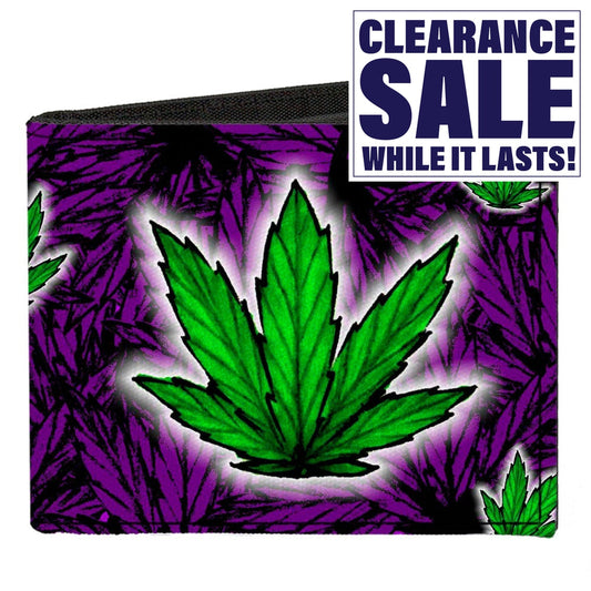 Cartera plegable de lona - Marijuana Haze Purple