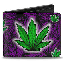Canvas Bi-Fold Wallet - Marijuana Haze Purple