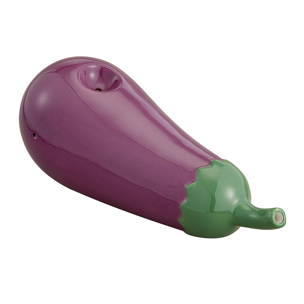 Ceramic Eggplant Hand Pipe -  (1 Count)