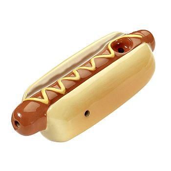 Ceramic Hot Dog Hand Pipe - (1 Count)