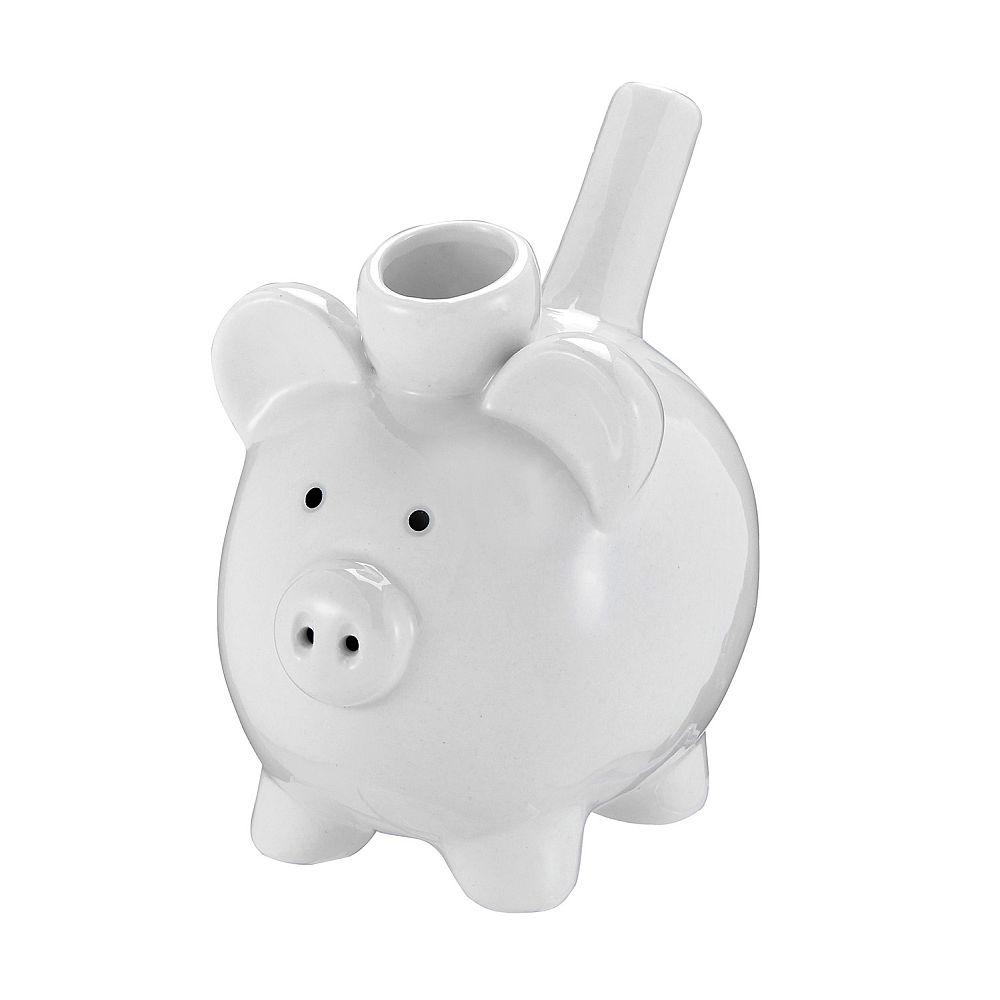 Ceramic White Piggy Pipe -  (1 Count)