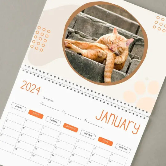 Cat Butt Calendar Christmas New Year Home Decoration