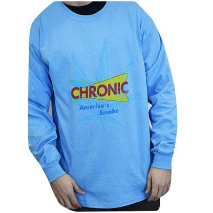 Chronic Long Sleeve Carolina Blue T Shirt - Various Sizes  - (1 Count or 3 Count)