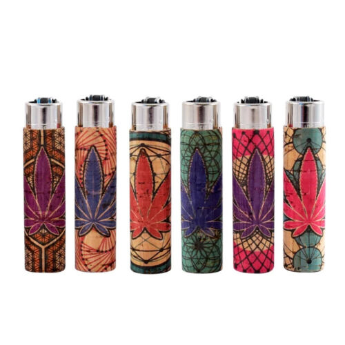 Clipper Natural Cork Lighters - Leaves Design (30 Count Display)