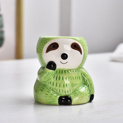 Creative Sloth-shaped Ceramic Succulent Flower Pot