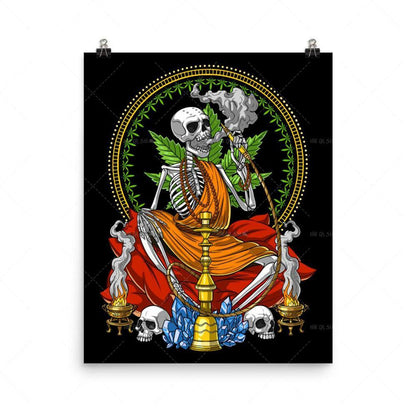 Buddha Skeleton Wall Decoration Hookah Weed Canvas Painting Printing Wall Painting