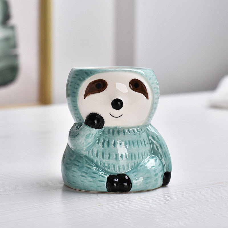 Creative Sloth-shaped Ceramic Succulent Flower Pot