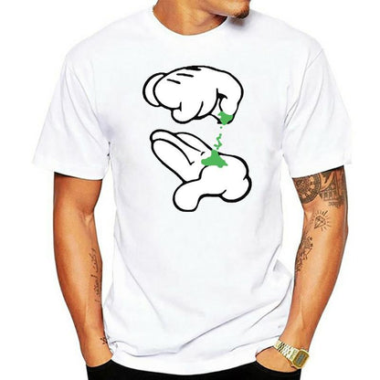 Men's Fashion Hand Kneaded Weed Print T-Shirt