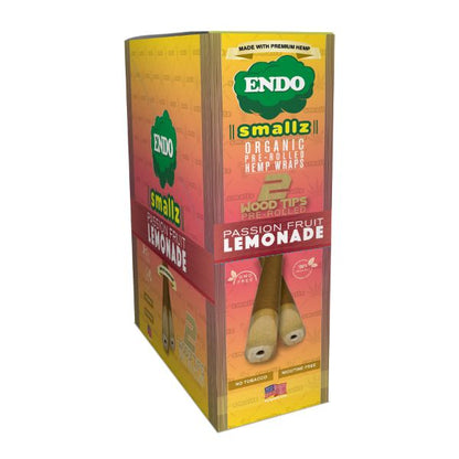 ENDO Smallz Organic Hemp Wrap Pre Rolled With Wood Tips 2 Per Pouch - Various Flavors - (15 Count Display)