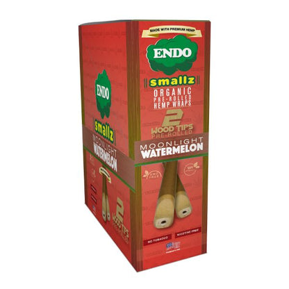 ENDO Smallz Organic Hemp Wrap Pre Rolled With Wood Tips 2 Per Pouch - Various Flavors - (15 Count Display)