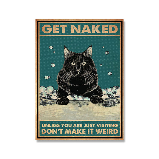 Black Cat Butt Napkin Poster Nordic Canvas Painting