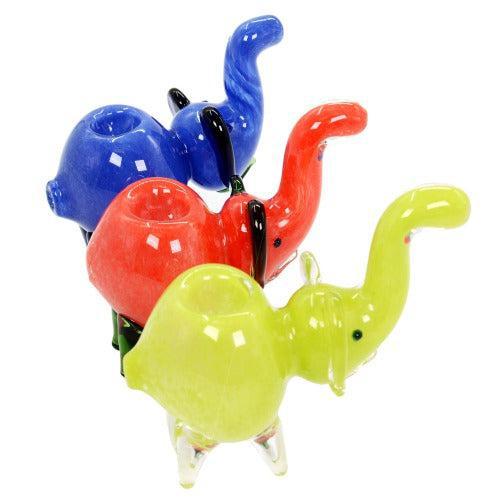 Frit Elephant Animal Hand Pipe - Design May Vary - (1 Count)