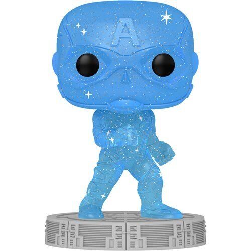 Funko - Avengers Infinity Saga Captain America Blue Artist Series Pop! Vinyl Figure with Pop! - Protector Case - (1 Count)