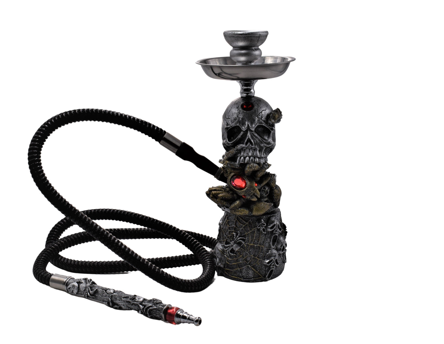 Havana Gold - 14" "Attacked" Skull Hookah - Color May Vary - (1 Count)