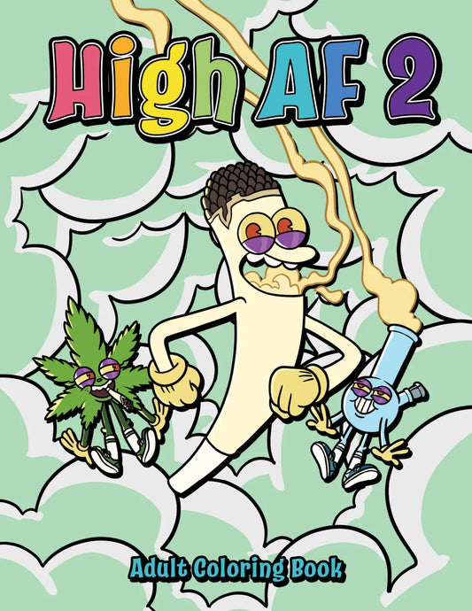 Wood Rocket High AF 2 Adult Coloring Book - Smoke N’ Poke
