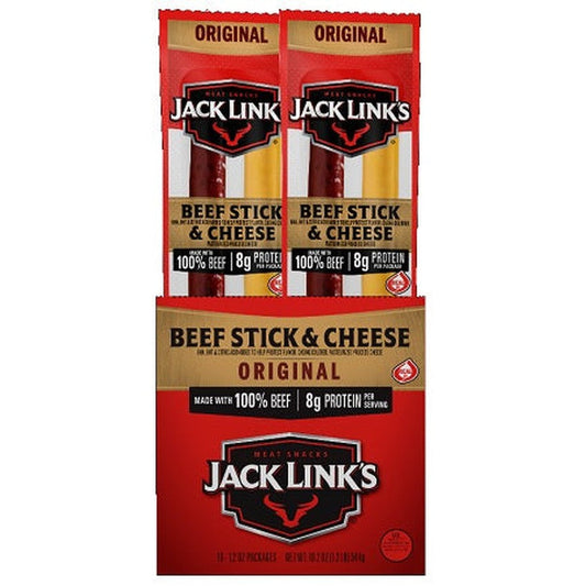 Jack Links All American Cheese And Beef Sticks - (16 Count Display)