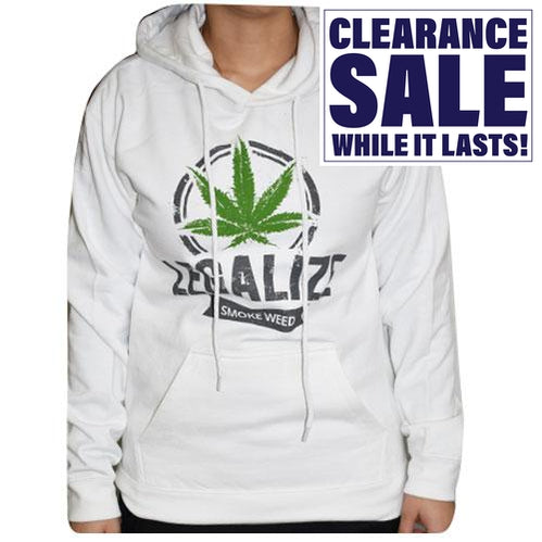 Legalize Smoke Weed - Sudadera con capucha blanca - Varios tamaños - (1 unidad)