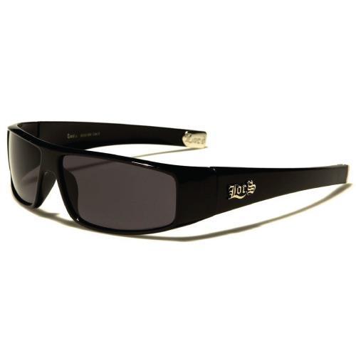 Gafas de sol rectangulares LOCS para hombre - Negro - (1 unidad o 12 unidades)