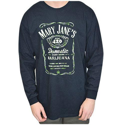 Mary Jane's Old 420 Long Sleeve Black T Shirt - Various Sizes  (1 Count or 3 Count)