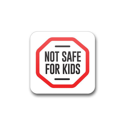 Massachusetts Not Safe For Kids Compliance Label  (.75" x .75" or 1" x 1") Square 1000 Count